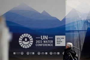 Entrada da Conferência de Água da ONU.