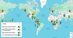 A map showing TNC's priorities around the globe.