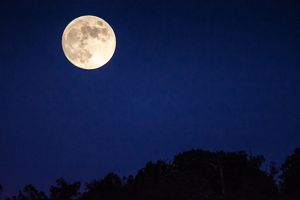 A bright full moon illuminates the night sky over West Texas.