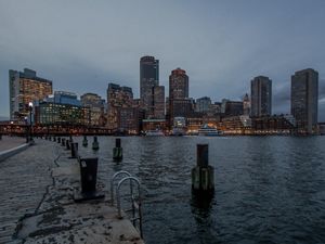 Boston, Massachusetts in the evening.