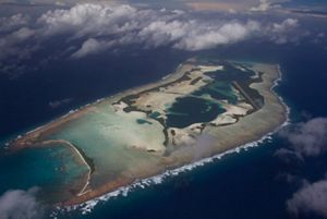 An aerial view of Palmyra Atoll.