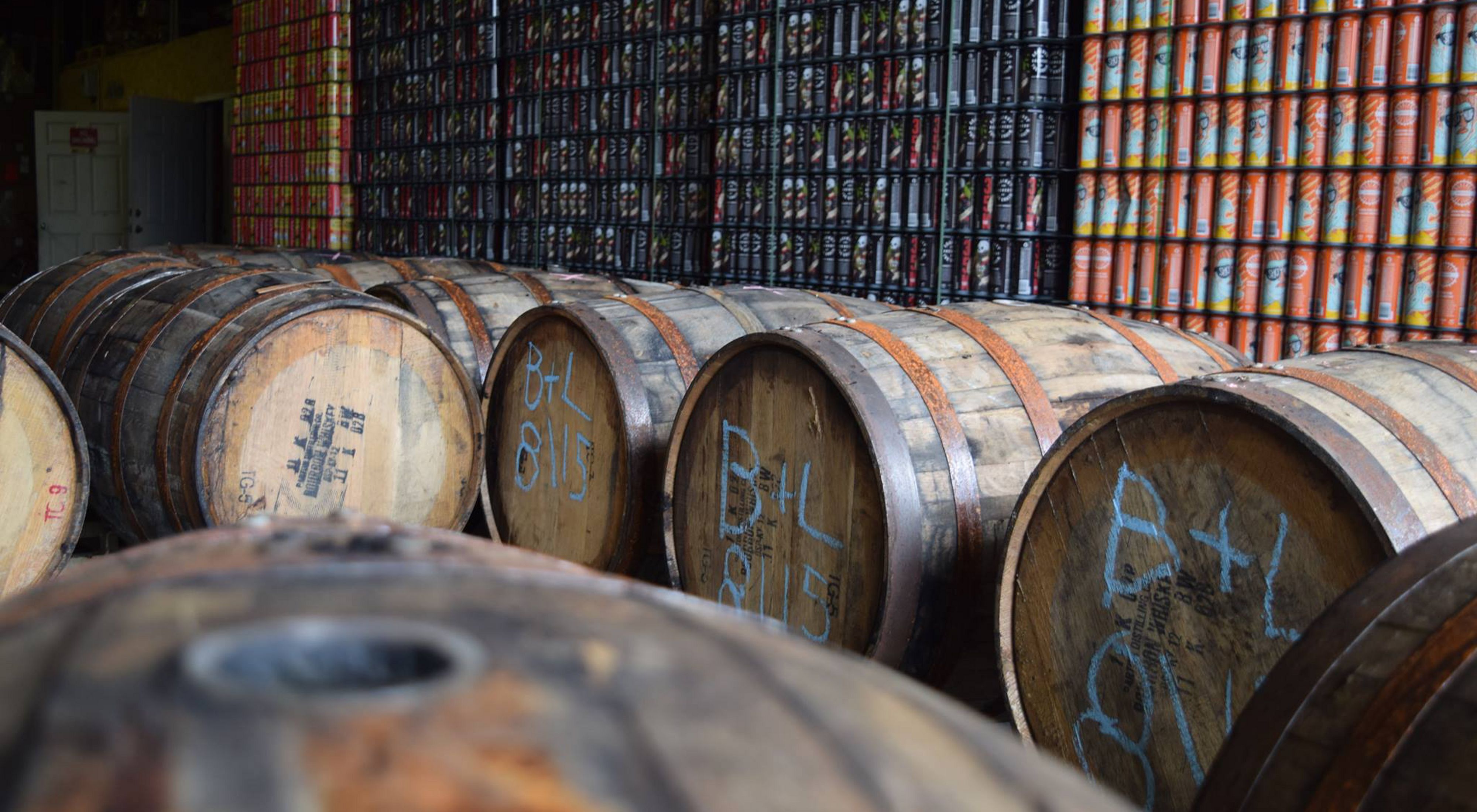 Image of beer barrels.