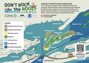 Page one of the Don't Rock the Roost map that shows no wake zones in the perdido islands.