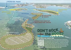 Page two of the Don't Rock the Roost map that shows no wake zones in the perdido islands.