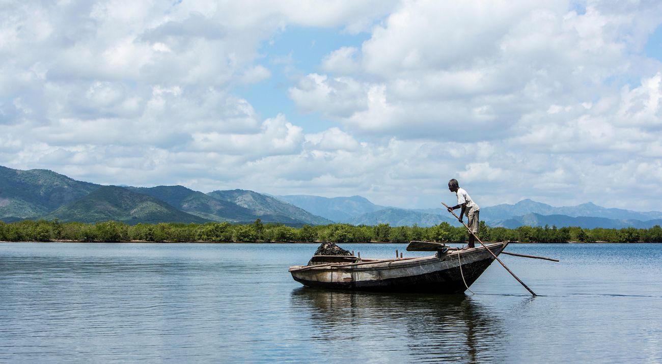 A fisher in Baie Liberte, Haiti