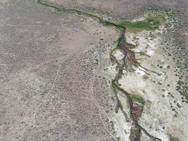 Aerial photo of Soldier Meadows, a spring system, one of more than 25,000 of these GDE types found in Nevada. 
