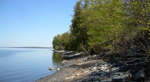 Shoreline along Lake Champlain at Butternut Hill, Vermont.
