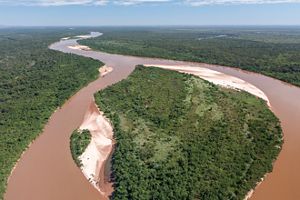 Visão aérea da Bacia do Araguaia. 