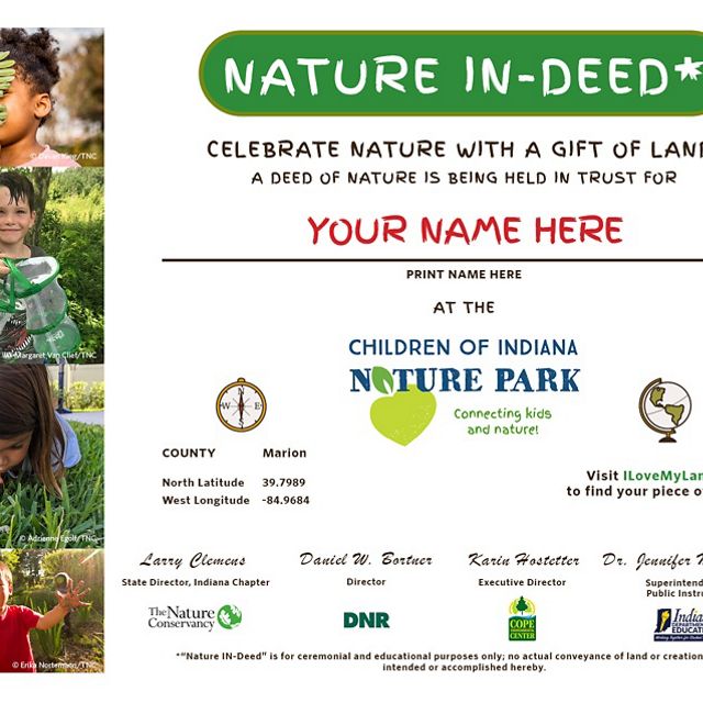 Nature IN-Deed for the Children of Indiana Nature Park
