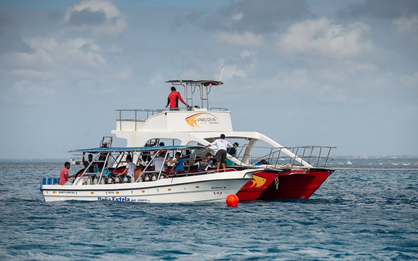A diving boat off the coast of the Dominican Republic.