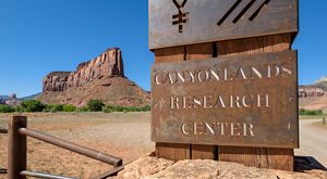 Canyonlands Research Center entrance sign.