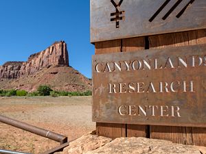Canyonlands Research Center entrance sign.