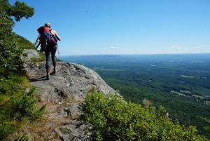 MD/DC Philanthropy Operations Manager Sarah Hamang hiking a stretch of the Appalachian Trail, 2019.