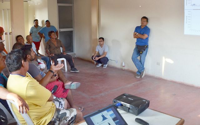 The fishers of Ancon learn about data compiled about their fishery and discuss options to manage the fishery sustainably.