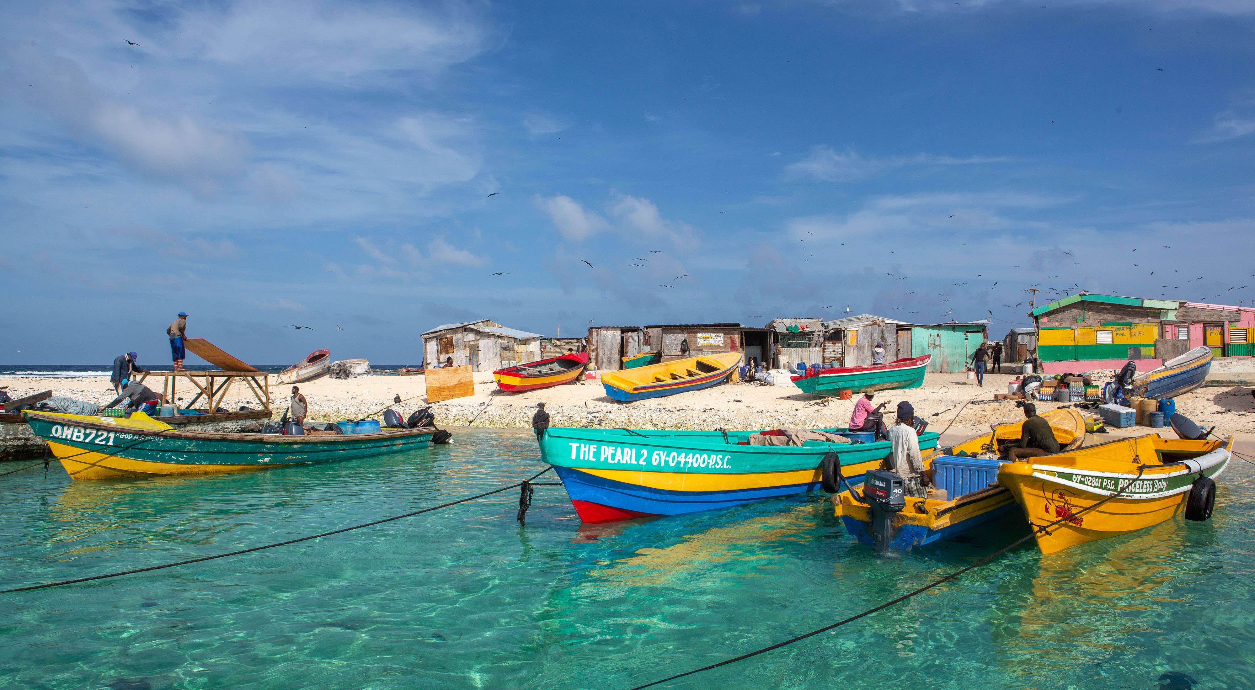 Fishing boats in Pedro Cays, Jamaica