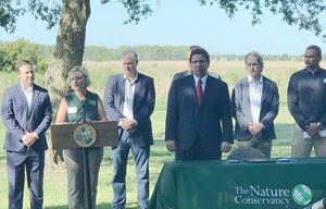 Temperince Morgan speaking at the ceremonial signing of the Florida Wildlife Corridor Act at Disney Wilderness Preserve. 