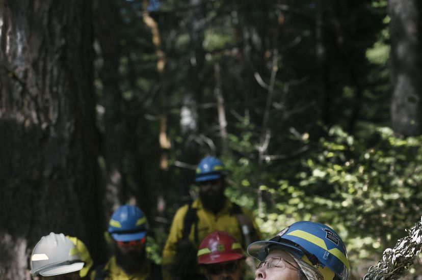 Members of the Cultural Fire Management Council begin a fire training exchange (TREX) on Yurok land. 
