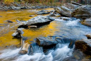 Water flows through a tributary in the Appalachian Mountains of Georgia.