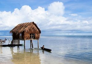 Hut in Manus Island, Papua New Guinea.