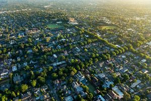Melbourne suburb at sunrise