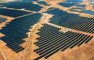 aerial view of solar park.