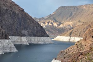 Photo showing water levels on Lake Mead.