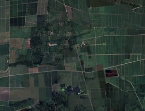 Una imagen satelital que muestra un vasto campo verde, destacando su exuberante vegetación y su extensa área.
