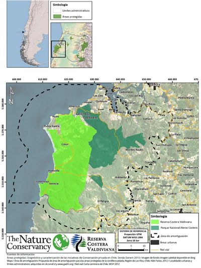 Mapa Reserva Costera de Valdivia