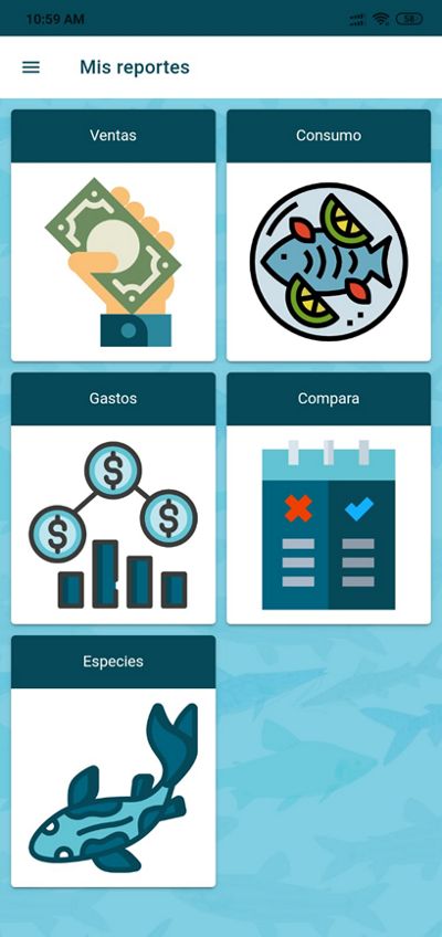 MiPez se diseñó para ayudar a formalizar la actividad pesquera de agua dulce en Colombia, y una de sus funciones muestra reportes sobre gastos, consumo, ventas y capturas.