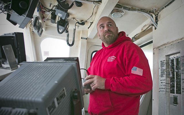 Nick Muto, captain of a commercial fishing vessel in the Gulf of Maine discusses the video monitoring equipment on his boat.