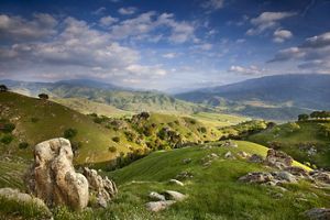 A wide, sweeping view of the Tehachapi Corridor.