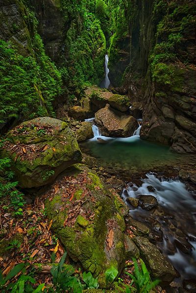 A small waterfall and stream in Wasior, West Papua.
