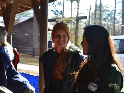 Sarah Vande Brake and Christina Vallin prepare for the day during their GulfCorps experience.