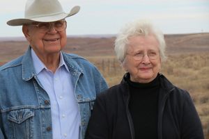 Man and woman standing together.