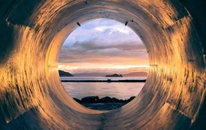 A view from a Sewage Pipe.