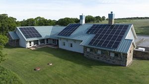 Solar panels on a building.
