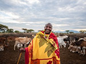 pastoralist smiling at camera