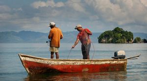 Fishers in Samaná Bay, Dominican Republic