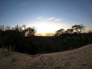 Sunset at Run Hill looking over the Atlantic Ocean.