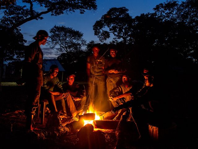 Men around a campfire