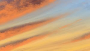 Illustration of an orange and red sunset.