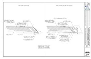 Engineering drawings show side-by-side designs for toe protection as part of a living shoreline.