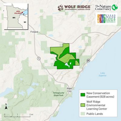Map of the Wolf Ridge easement area.