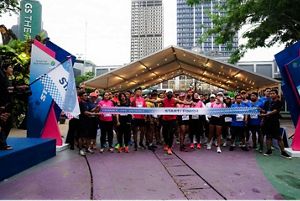 Para peserta fun run “Misi Lestari 2023: See Nature” bersiap di garis start untuk menyelesaikan sembilan misi yang terdiri dari aktivitas fisik dan pengetahuan umum seputar kegiatan konservasi YKAN.